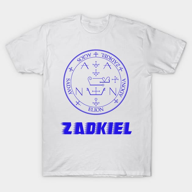 The Archangel Zadkiel With Sigil T-Shirt by Claudia Williams Apparel